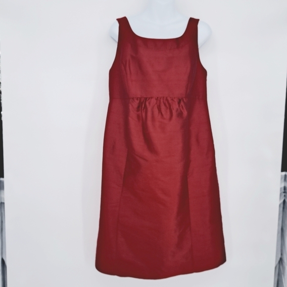 Mimi Maternity 100% Silk Metallic Burgundy Evening Dress Size Large - Picture 7 of 7